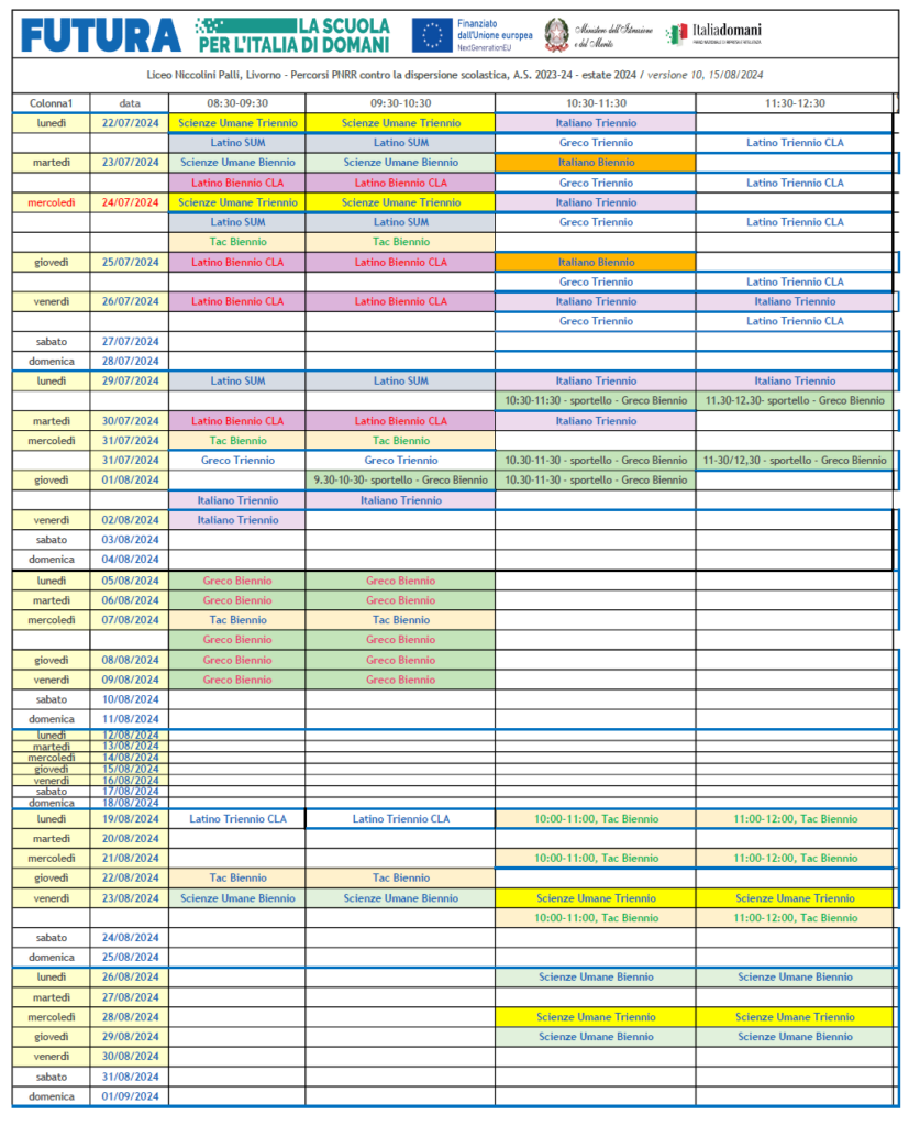 Calendario 10